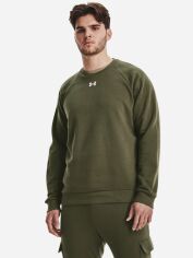 Акція на Світшот на флісі чоловічий Under Armour UA Rival Fleece Crew 1379755-390 XL Хакі від Rozetka