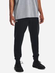 Акція на Спортивні штани утеплені чоловічі Under Armour UA Rival Fleece Joggers 1379774-001 S Чорні від Rozetka