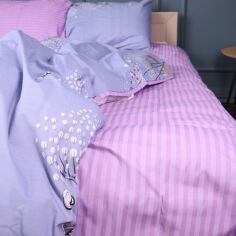 Акція на Простирадло MirSon Бязь 17-0760 Violet Blossoms 150х220 см від Rozetka
