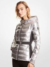 Акція на Пуховик зимовий короткий жіночий Michael Kors 103550366 S Сріблястий від Rozetka