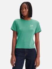 Акція на Футболка бавовняна жіноча Levi's 121806908 XL Зелена ( 1159831548) від Rozetka