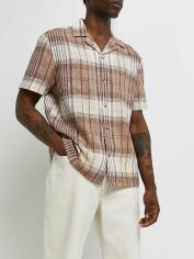 Акція на Сорочка бавовняна літня чоловіча River Island XAZ428998WAQY M Коралова від Rozetka