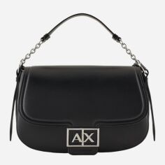 Акція на Сумка крос-боді через плече жіноча середня Armani Exchange 904450995 Чорна ( 1159831836) від Rozetka