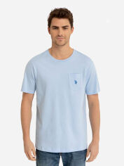Акція на Футболка бавовняна довга чоловіча U.S. Polo Assn 935504460 XL Блакитна від Rozetka