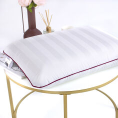 Акція на Подушка ортопедическая Classic 6045 Noble stripe Royal Pearl MirSon 43х59 см від Podushka