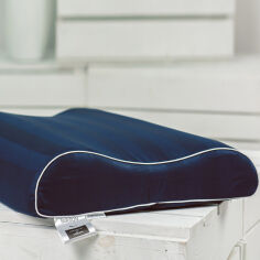 Акція на Подушка ортопедическая Wave Perforated 6027 Noble stripe Blue sea MirSon 40х58 см від Podushka