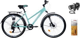 Акція на Набір Велосипед Ardis 28 MTB 28 AL Elite Lady Бірюзовий + Ліхтар передній Jing Yi JY-7012F-С USB + Ланцюг велосипедний Maya C410 1/2x1/8x112L (0277.+29404_jny+00817) від Rozetka