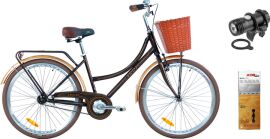 Акція на Набір Велосипед Ardis Verona 26" 17" 2023 Коричневий + Ліхтар передній Jing Yi JY-7012F-С USB + Ланцюг велосипедний Maya C410 1/2x1/8x112L (09262-1+29404_jny+00817) від Rozetka