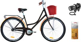 Акція на Набір Велосипед Ardis Verona 28" 19" 2023 Коричневий + Ліхтар передній Jing Yi JY-7012F-С USB + Ланцюг велосипедний Maya C410 1/2x1/8x112L (0926+29404_jny+00817) від Rozetka