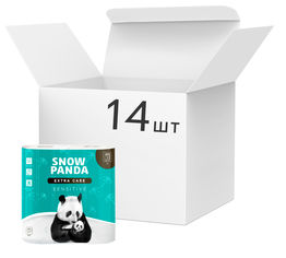 Акция на Упаковка туалетной бумаги Снежная панда Extra Care 14 пачек по 4 рулона Sensitive (4820183970756) от Rozetka UA