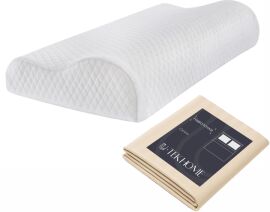 Акція на Набір U-tek Подушка Memory Wawe 49х32 см + Наволочка Wawe M Ivory Beige Stripe Сатин Бежева в смужку 49х32х10.5 см (pWaweM+IBS49321) від Rozetka