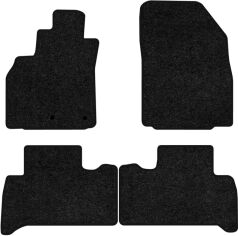 Акція на Ворсові килимки EVAtech Standard в салон авто для Renault Grand Scenic (III) 7 seats (non-moving armrest) MT 2009-2015 3 покоління Minivan EU Чорний кант від Rozetka