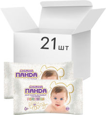 Акция на Упаковка салфеток влажных для новорожденных Снежная Панда Ромашка 21 пачка по 64 шт (4820144460470) от Rozetka UA