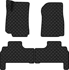 Акція на Килимки з екошкіри EVAtech ECO в салон авто для LX 570  7 seats Lexus 2008-2012 3 покоління SUV EU Екошкіра чорна з чорною ниткою чорний кант від Rozetka