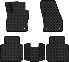 Акція на Килимки з екошкіри EVAtech ECO в салон авто для Tiguan Allspace 5 seats Volkswagen 2016-2020 1 покоління SUV USA Екошкіра чорна з чорною ниткою чорний кант від Rozetka