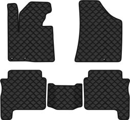 Акція на Килимки з екошкіри EVAtech ECO в салон авто для Santa FE (CM) Restyling (Floor Gas Pedal) 5 seats (3 clips) Hyundai 2010-2012 2 покоління SUV EU Екошкіра чорна з чорною ниткою чорний кант від Rozetka