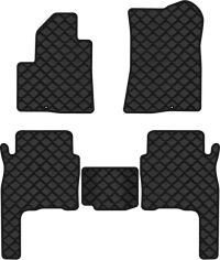 Акція на Килимки з екошкіри EVAtech ECO в салон авто для Santa FE (CM) 5 seats Hyundai 2006-2010 2 покоління SUV Korea Екошкіра чорна з чорною ниткою чорний кант від Rozetka