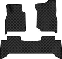 Акція на Килимки з екошкіри EVAtech ECO в салон авто для Land Cruiser (100) 5 seats Toyota 1998-2003 1 покоління SUV EU Екошкіра чорна з чорною ниткою чорний кант від Rozetka