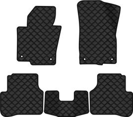Акція на Килимки з екошкіри EVAtech ECO в салон авто для Passat (B6) (without armrest) Volkswagen 2005-2010 6 покоління Combi EU Екошкіра чорна з чорною ниткою чорний кант від Rozetka