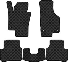 Акція на Килимки з екошкіри EVAtech ECO в салон авто для Passat (B6) (without armrest) Volkswagen 2005-2010 6 покоління Combi EU Екошкіра чорна з чорною ниткою чорний кант від Rozetka