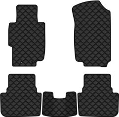 Акція на Килимки з екошкіри EVAtech ECO в салон авто для Accord AT (Mechanical seats) Honda 2003-2008 7 покоління Sedan EU Екошкіра чорна з чорною ниткою чорний кант від Rozetka