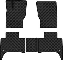 Акція на Килимки з екошкіри EVAtech ECO в салон авто для Range Rover Sport (L494) Land Rover 2013-2022 2 покоління SUV EU Екошкіра чорна з чорною ниткою чорний кант від Rozetka