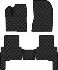 Акція на Килимки з екошкіри EVAtech ECO в салон авто для Sorento (XM) (Hinged Gas Pedal) 5 seats Kia 2009-2012 2 покоління SUV EU Екошкіра чорна з чорною ниткою чорний кант від Rozetka