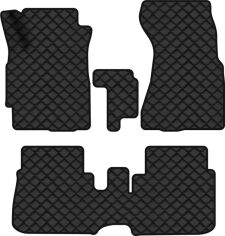 Акція на Килимки з екошкіри EVAtech ECO в салон авто для CR-V (RD1) MT Honda 1996-2001 1 покоління SUV EU Екошкіра чорна з чорною ниткою чорний кант від Rozetka
