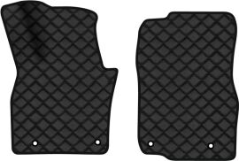 Акція на Килимки з екошкіри EVAtech ECO в салон авто передні для CX-90 6 seats (with console) Mazda 2023 1 покоління SUV USA Екошкіра чорна з чорною ниткою чорний кант від Rozetka