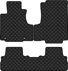 Акція на Килимки з екошкіри EVAtech ECO в салон авто для CR-V (with armrest) Honda 2007-2012 3 покоління SUV EU Екошкіра чорна з чорною ниткою чорний кант від Rozetka