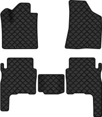 Акція на Килимки з екошкіри EVAtech ECO в салон авто для Santa FE (CM) 5 seats Hyundai 2006-2010 2 покоління SUV EU Екошкіра чорна з чорною ниткою чорний кант від Rozetka