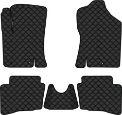 Акція на Килимки з екошкіри EVAtech ECO в салон авто для i20 (PB) 5-doors (3 clips) Hyundai 2008-2014 1 покоління Htb EU Екошкіра чорна з чорною ниткою чорний кант від Rozetka