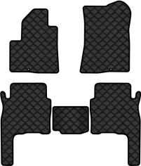 Акція на Килимки з екошкіри EVAtech ECO в салон авто для Santa FE (CM) 7 seats Hyundai 2006-2010 2 покоління SUV Korea Екошкіра чорна з чорною ниткою чорний кант від Rozetka