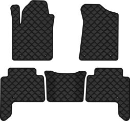 Акція на Килимки з екошкіри EVAtech ECO в салон авто для QX80 8 seats Infiniti 2013-2018 2 покоління SUV EU Екошкіра чорна з чорною ниткою чорний кант від Rozetka