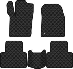 Акція на Килимки з екошкіри EVAtech ECO в салон авто для Grand Cherokee (WK2) Laredo Restyling Jeep 2013-2021 4 покоління SUV EU Екошкіра чорна з чорною ниткою чорний кант від Rozetka