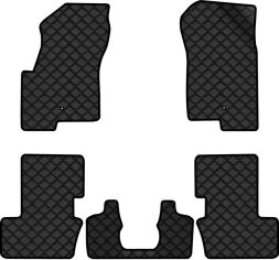 Акція на Килимки з екошкіри EVAtech ECO в салон авто для Compass Restyling Jeep 2011-2016 1 покоління SUV USA Екошкіра чорна з чорною ниткою чорний кант від Rozetka