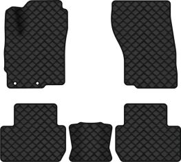 Акція на Килимки з екошкіри EVAtech ECO в салон авто для Outlander 5 seats Mitsubishi 2013 3 покоління SUV EU Екошкіра чорна з чорною ниткою чорний кант від Rozetka