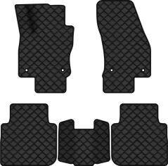 Акція на Килимки з екошкіри EVAtech ECO в салон авто для Tiguan Allspace 5 seats Volkswagen 2016-2020 1 покоління SUV EU Екошкіра чорна з чорною ниткою чорний кант від Rozetka