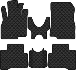 Акція на Килимки з екошкіри EVAtech ECO в салон авто для Grandis 6 seats (1 clip) Mitsubishi 2003-2011 1 покоління Minivan EU Екошкіра чорна з чорною ниткою чорний кант від Rozetka