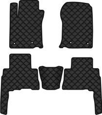 Акція на Килимки з екошкіри EVAtech ECO в салон авто для GX 460  5 seats Restyling Lexus 2013-2016 2 покоління SUV EU Екошкіра чорна з чорною ниткою чорний кант від Rozetka