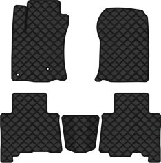 Акція на Килимки з екошкіри EVAtech ECO в салон авто для GX 460  7 seats Lexus 2009-2013 2 покоління SUV EU Екошкіра чорна з чорною ниткою чорний кант від Rozetka