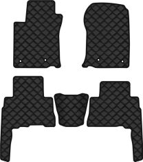 Акція на Килимки з екошкіри EVAtech ECO в салон авто для GX 460  5 seats Restyling Lexus 2013-2016 2 покоління SUV EU Екошкіра чорна з чорною ниткою чорний кант від Rozetka