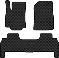 Акція на Килимки з екошкіри EVAtech ECO в салон авто для LX 570  7 seats Lexus 2008-2012 3 покоління SUV EU Екошкіра чорна з чорною ниткою чорний кант від Rozetka