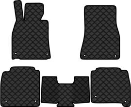Акція на Килимки з екошкіри EVAtech ECO в салон авто для LS 460 L  (Long) RWD 4 seats Lexus 2007-2017 4 покоління Sedan EU Екошкіра чорна з чорною ниткою чорний кант від Rozetka