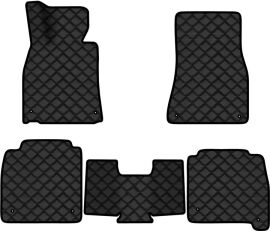 Акція на Килимки з екошкіри EVAtech ECO в салон авто для LS 460 L  (Long) RWD 4 seats Lexus 2007-2017 4 покоління Sedan EU Екошкіра чорна з чорною ниткою чорний кант від Rozetka
