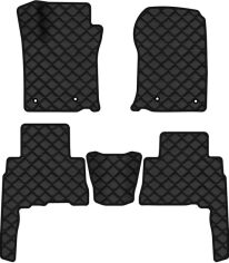 Акція на Килимки з екошкіри EVAtech ECO в салон авто для GX 460  5 seats Restyling Lexus 2013-2016 2 покоління SUV EU Екошкіра чорна з чорною ниткою чорний кант від Rozetka