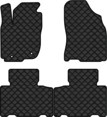 Акція на Килимки з екошкіри EVAtech ECO в салон авто для RAV4 (XA40) (closed threshold) Toyota 2013-2016 4 покоління SUV USA Екошкіра чорна з чорною ниткою чорний кант від Rozetka