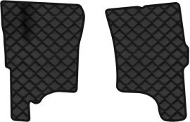 Акція на Килимки з екошкіри EVAtech ECO в салон авто передні для Rodius 9 seats SsangYong 2004-2013 1 покоління Minivan EU Екошкіра чорна з чорною ниткою чорний кант від Rozetka