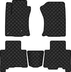 Акція на Килимки з екошкіри EVAtech ECO в салон авто для Land Cruiser Prado (150) 7 seats Toyota 2009-2013 4 покоління SUV EU Екошкіра чорна з чорною ниткою чорний кант від Rozetka
