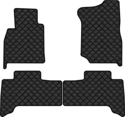 Акція на Килимки з екошкіри EVAtech ECO в салон авто для Land Cruiser (100) 7 seats Toyota 1998-2003 1 покоління SUV EU Екошкіра чорна з чорною ниткою чорний кант від Rozetka